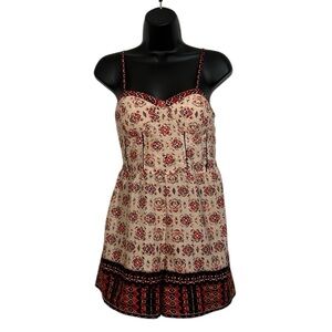 Band of Gypsies Boho Ivory Rust Romper Sz M